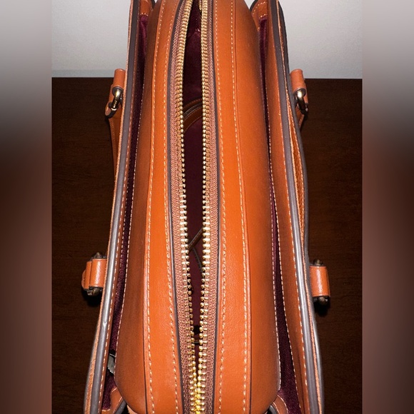 Coach Darcie Carryall F2348-CM100 Leather Suede Redwood Brown - Picture 10 of 16